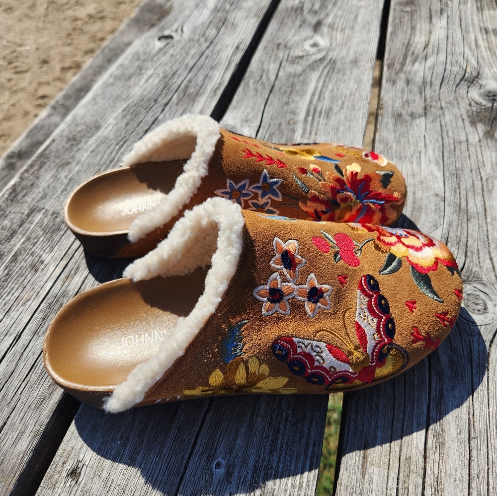 Johnny Was Taline Embroidered Mules